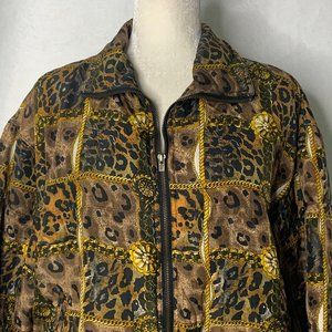 VTG Stunt Collections Animal Print Silk Jacket 5PE